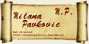 Milana Pavković vizit kartica